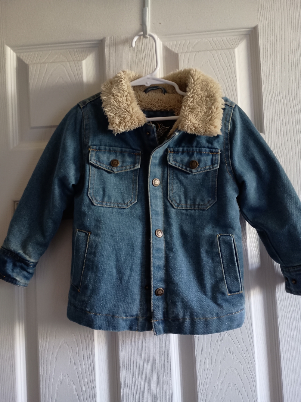Urban Republic Kids Denim Jacket with Sherpa Collar - Blue